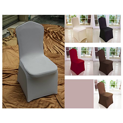 Auralum 6 x Auralum® Elégant Housse De Chaise Vague Revêtements Extensible Cover Spandex Mariage Couvercle Chaise de Banquet Couverture Gris Argent code EAN 0724500256988 