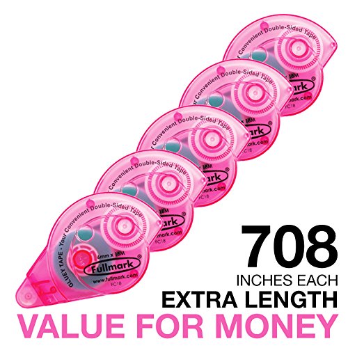 Fullmark fullmark Adhésif permanent/Colle roller, 6 mm x 18 m chaque, rose, pack de 5 0724719039211 (0724719039211)