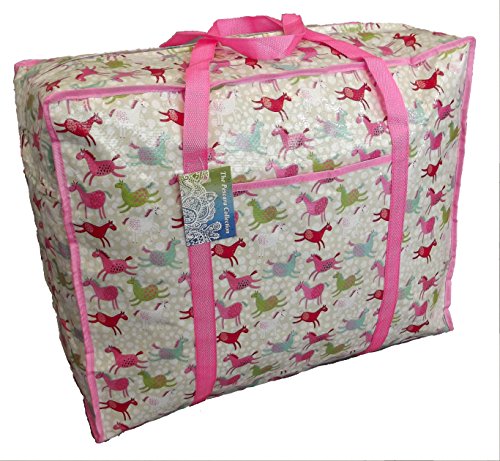 Grand sac de stockage rose avec poche. Motif de...