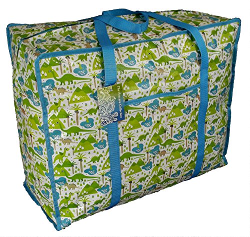 Grand sac de stockage bleu et vert avec poche. ...