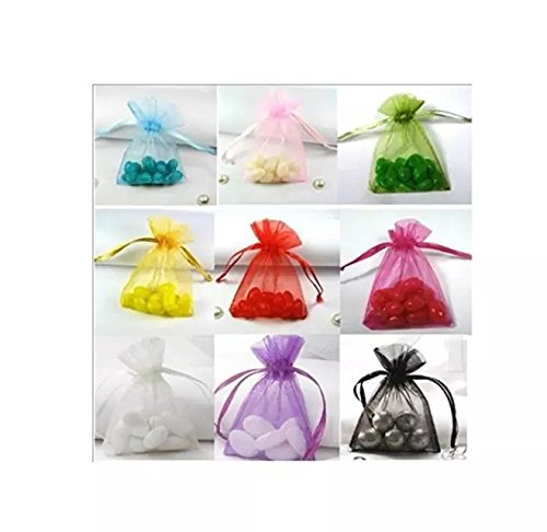Coollooda coollooda en organza Bijoux pochette cadeau de mariage Sacs, noir, 100pcs 0725186938069 (0725186938069)