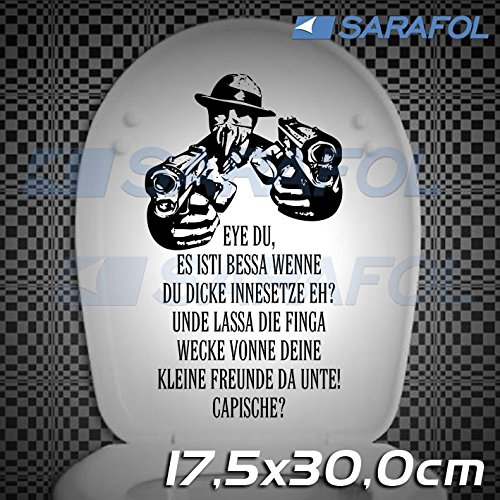 SARAFOL Autocollant pour abattant de WC Mafioso Gang Star (N ° 129) toilettes Fun Stickers 17,5 x 30 cm 0725873776639 (0725873776639)