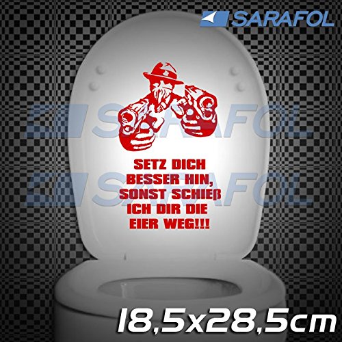 SARAFOL Autocollant pour abattant de WC Mafioso Gang Star (N ° 130) toilettes Fun Stickers 18,5 x 28,5 cm, rouge, 18,5 x 28,5 cm 0725873776646 (0725873776646)