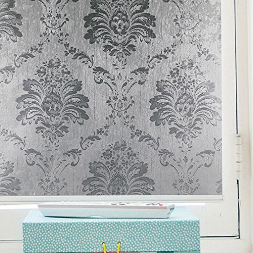 ARUHE 90 x 200 cm film electrostatique vitre film fenêtre fleur sans colle film intimité film adhésif vitrage vitre film autocollant fenêtre c code EAN 0727670101546 