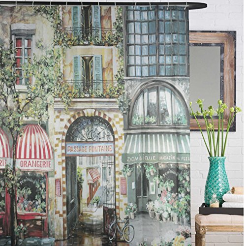 KINLO® 180 x 200 cm Rideau de Douche Dessin Cit...