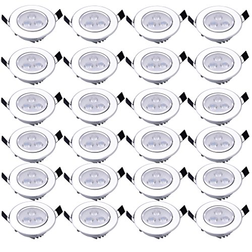Spot LED Anten® Lot de 24 Plafonnier LED 3W Fix...