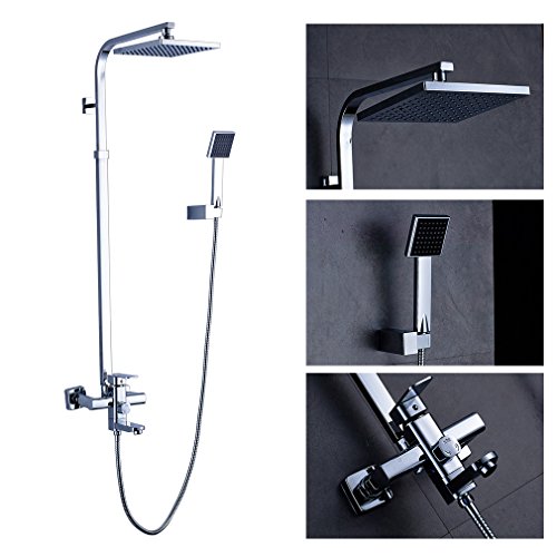 Sets de Douche Auralum® Élégant Chromé Contempo...