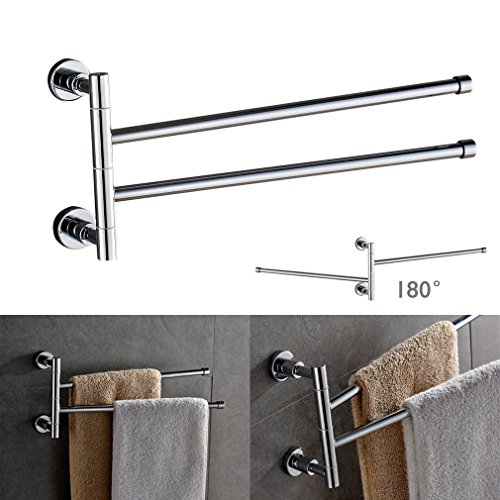 Porte-serviettes mural mobile deux barres de se...