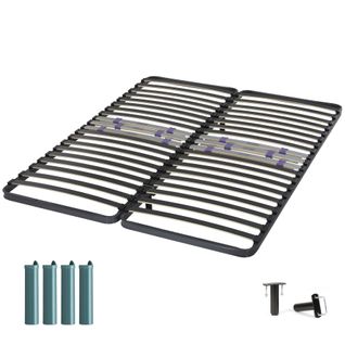 EBAC Sommier à Lattes + Pieds 2x80x200 C223 - 4...