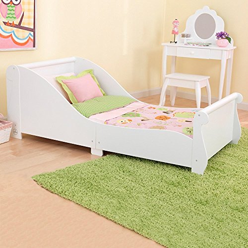 avec miroir pour lit traîneau en blanc