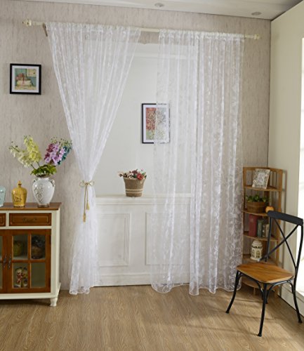 Voilage Rideau en Voile Paravent Motif de Papil...