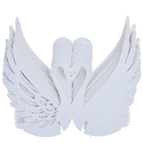 50pcs Cygne Carte de Verre Marque Place Decorat...