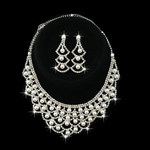 Collier et Boucles d'oreilles en Strass Parure ...
