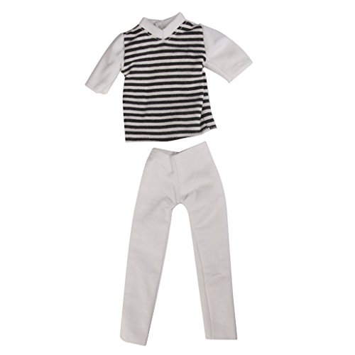 Rayure manches courtes t-shirt et pantalons vêt...