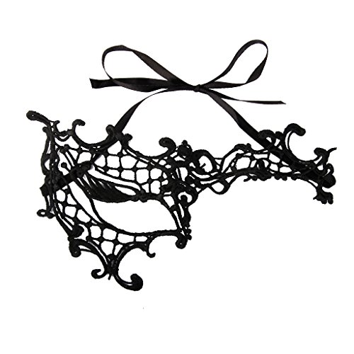 Masque Pour Les Yeux en Dentelle Sexy Noir Rétr...