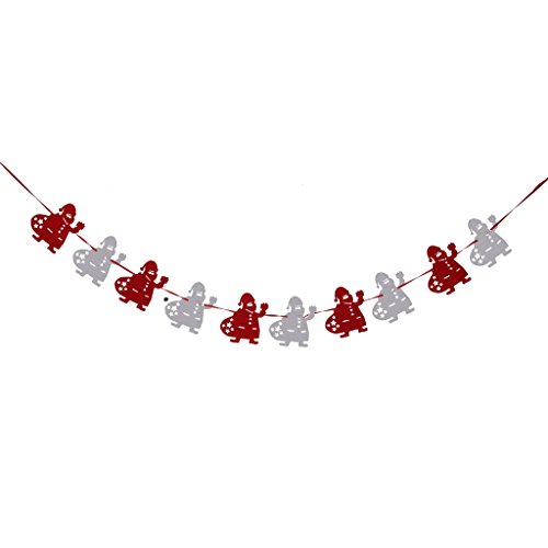 Guirlande Père Noël Rouge et Blanc en Feutre Dé...