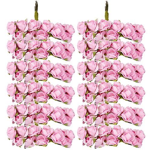 Lot de 12 Mini Bouquet de Rose Artificielle en ...