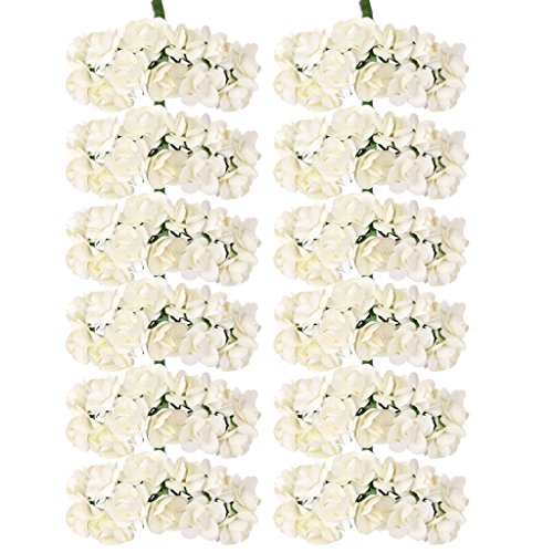 Lot de 12 Mini Bouquet de Rose Artificielle en ...