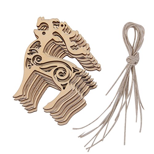 Générique 10pcs Rennes Tag Embellissement Bois Avec De La Ficelle code EAN 0730792045704 