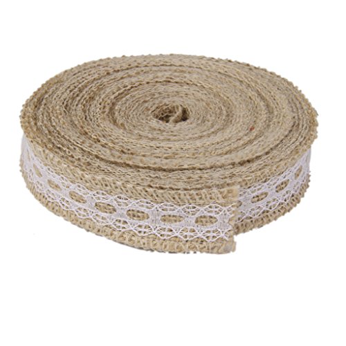 10M Ruban en Jute et Dentelle Vintage Rustique ...
