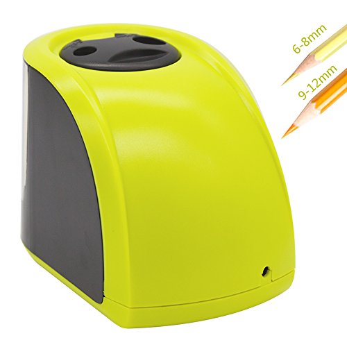 EZYKOO Taille crayon électrique ezkoo & Piles Taille-crayon mécanique pour crayons standard et Jumbo (6-8 mm et 9-12 mm) de sécurité pour enfant pour l'école, maison, bureau Art & Craft, avec chargeur standard Britannique code EAN 0732240078005 