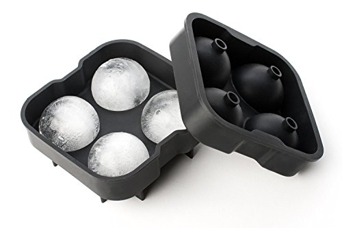 Blusmart Moules à Glace, Nouveauté de qualité alimentaire silicone Mold Ice Plateau Avec 4 X 4.5cm Ball Capacité code EAN 0733520904571 
