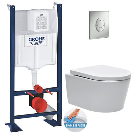 GROHE Grohe Pack WC Bâti autoportant + WC sans ...