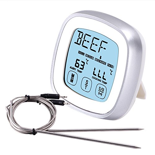 GHB Thermomètre de cuisine numérique sonde de cuisson tactile thermomètre de cuisson digital lcd pour la cuisson des aliments, barbecue, de la volaille, grillades, viande steak code EAN 0735980444055 