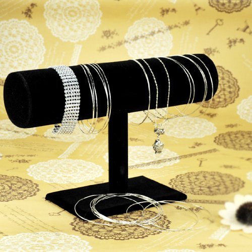 aufodara Black Velvet Bracelet Anklet Short T-Bar Jewelry Watch Bangle Display Tower Rack Stand by Himanjie code EAN 0736126460496 