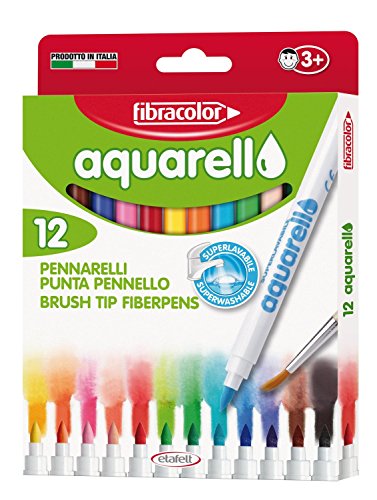 Fibracolor Aquarello brush tip coloration feutres de super lavable - paquet de 12 0736126634224 (0736126634224)