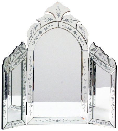 Beaumonde Belle Maison Petite fleur en verre vénitien gravé pour coiffeuse avec miroir 0736846490933 (0736846490933)