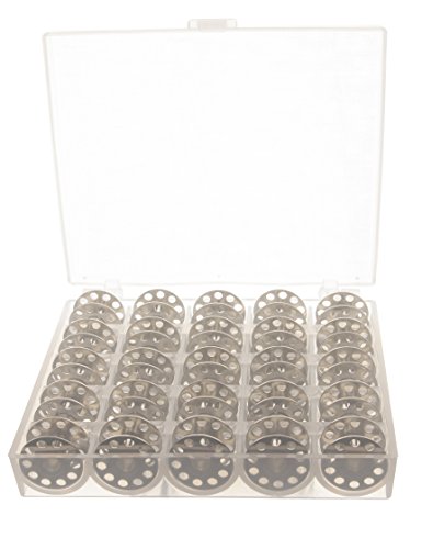 Faden & Nadel 25 bobines vide pour la machine à coudre/Machine à coudre bobines en métal dans une boîte bobines Transparent code EAN 0737123338528 