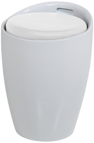 AC Design Furniture 48424 amalie tabouret assise imitation cuir avec espace de rangement et poignée blanc 35,5 x 51 cm code EAN 0737382627524 