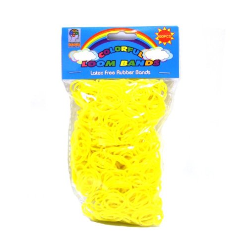 600pcs loom bands elastiques jaune sans latex b...