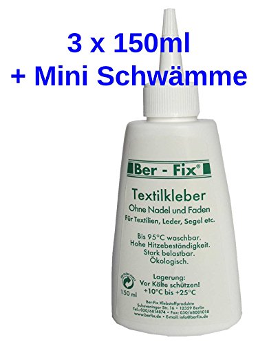Ber-Fix Ber Adhésif Fix Textile Lavable à 95 ° à repasser fixe 180 ° sans anbügeln 450ml code EAN 0738076514854 