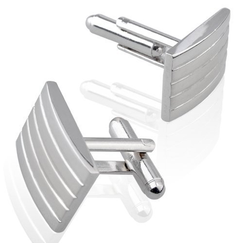 paaiter Paire Argent boutons de manchette en mé...