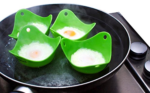 Set de 4 Pocheuses à Œufs en Silicone -Moules V...