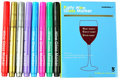 8 FEUTRES POUR VERRES À VIN GAINWELL - non Toxi...