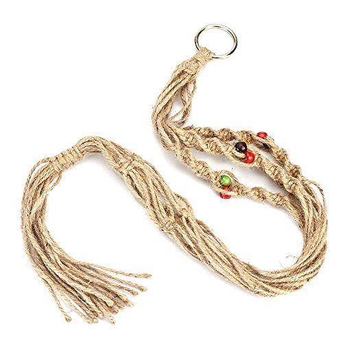 Lot de 2 plantes en macramé jute 4 pieds 90,2 c...