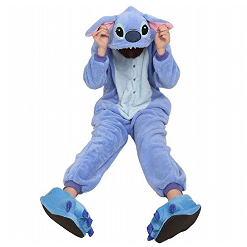 Moolee Animal style kigurumi pyjama adulte anime pyjamas tenue onesie cospaly fête flannels costume(m, stitch) 0740690844576 (0740690844576)