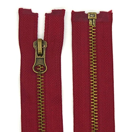 Fermeture éclair Métal 5 mm divisible, rouge fo...