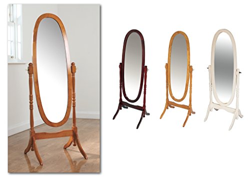 Miroir ovale sur pied Finition chêne