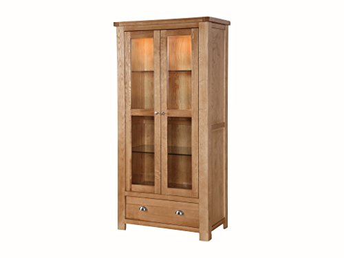 Contemporain en frêne massif Vitrine avec 2 Por...