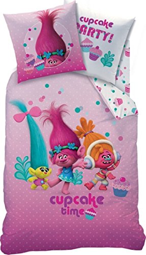 trolls Cupcake Parure de Lit Violet Coton 135 x...