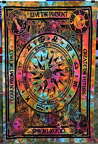 Jaipuri Art And Creations Couvre-lit tapisserie murale art Decor Hippie Bohème Tapisseries indien ou Résidence 0741587307617 (0741587307617)
