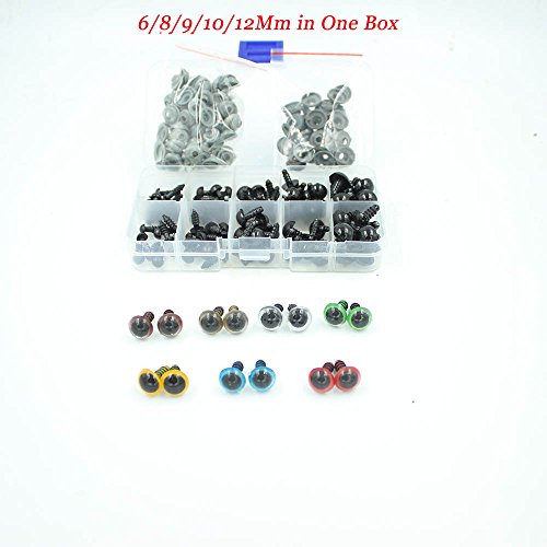 Lot de 100 yeux noirs pour peluches, poupées, s...