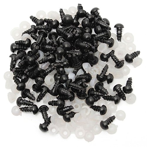 50 noire sécurité Yeux (25 paires) 7 mm Diamètr...