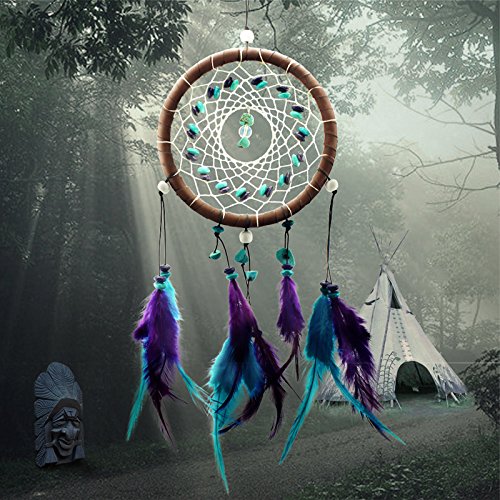 Dream catcher plumes perles tenture murale déco...