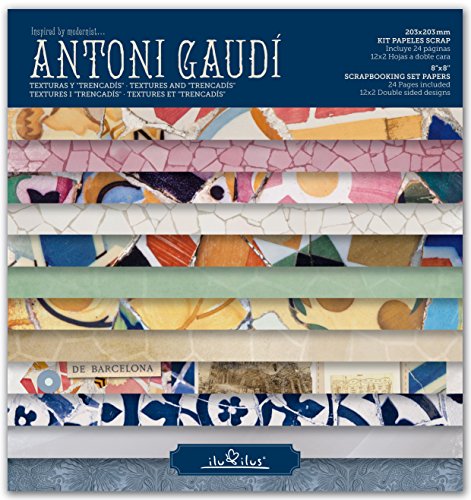 SCRAPBOOK GAUDI - Pad 8''- 203mm // Ensemble de papiers pour Scrapbooking 0742832394505 ilu ilus