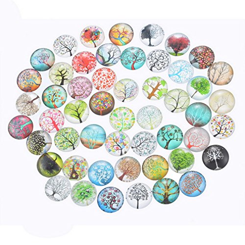 Mixte glass cabochons dome en verre motif arbre...
